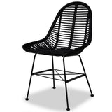 vidaXL 2X Chaise de Salle à Manger Rotin Naturel Noir Fauteuil Meuble de Salon