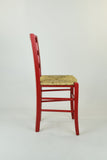 Tommychairs - Set 2 chaises Venezia pour la Cuisine, Bar et la Salle à Manger avec Structure en Bois Coleur Aniline Rouge et Assise en Paille