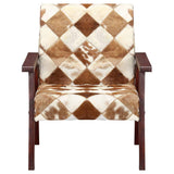 YiYueTrade Fauteuil Blanc et Marron Cuir véritable de chèvre