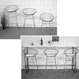 QTQZDD Barres Noires de Bar comptoir Haut Repose-Pieds Cuisine Cuisine dinant Les Jambes en métal de Chaise et Le siège de Lin, Max.150kg