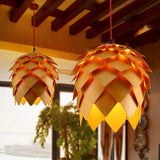 YingZW Décoration Simple Lampe Rétro Bois Naturel Clair Bois tissé à la Main au Plafond en Bois Chambre Salon Plafond Café Bar Couloir,50cm