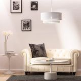 LEDKIA LIGHTING Suspension Textile Reflect Duo Blanc