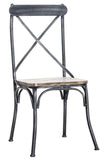 CLP Chaise de Bistro Bromley Chaise Design Industriel - Assise en Bois Piétement en Métal - Idéale pour la Gastronomie - Couleur au Choix : Antique-argenté
