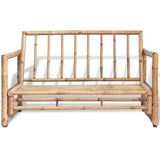 Festnight Banc en Bambou 2 Places avec Coussin pour Salon de Jardin 115 x 65 x 72 cm