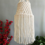 Macramé Corde Coton en Tissu Abat-Jour Plafond, Moderne Macramé Lampe Lustre LumièRe Confortable, BOHO-Chic TisséS à La Main Maison Décor Suspendu, Lampes D'éClairage pour Enfants,W11.8''xH23.6''