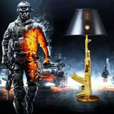 Lampe de chevet hôtel spot ak47 doré lampe de table pistolet lampe de table hôtel créatif décoration simple personnalité @ 2