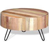 vidaXL Table Basse Bois de Récupération Massif Table d'Appoint Salon Canapé