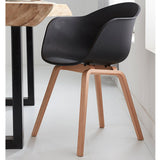 Damiware Romeo Lot de 2 chaises avec accoudoirs Tendance rétro Salle a Manger- (Noir)