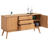 IDIMEX Buffet Tivoli Style scandinave Design Vintage Nordique Commode bahut vaisselier avec 3 tiroirs et 2 Portes battantes, en pin Massif Finition Bois Naturel teinté