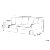 Beliani Canapé 3 Places en Tissu Beige GILJA