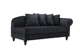 BHDesign Marie - Meridienne Moderne Antique - Velours - Coloris Noir