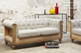 Canapé Chesterfield Montaigu 2 Places Gris - Bois Massif, Haute résistance, Grand Confort d'assise | Le Confort d'un Sofa Original, irrésistiblement rétro - Beige (L82 x H165 x P73 cm)