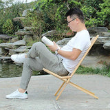 YLCJ Chaise de Jardin en Bambou de Loisirs en Bois Massif avec Chaise de Jardin, Chaise de Jardin Portable, Chaise de Plage extérieure