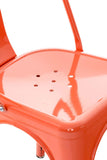 CLP Chaise Empilable en métal Belgrad - Chaise avec Dossier Haut Pieds avec Patins de Protection - Hauteur Assise 46 cm - Chaise de Cuisine Orange