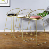 YLCJ Tabouret de Bar Nordique Chaise de Bar en Fer forgé Chaise de Salle à Manger avec Tabouret Haut doré, Chaise de Bar Creuse en Fil de Fer Max. Charge 200kg
