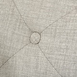Canapé Convertible 3 Places Design scandinave Dossier inclinable 3 Positions Tablette Rabattable 2 Coussins Inclus Pieds effilés Bois Eucalyptus fumé Tissu Coton Polyester Aspect Lin Beige