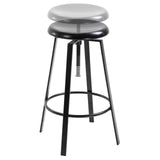IDIMEX Lot de 2 tabourets de Bar BATILDA Chaise Haute pour Cuisine ou comptoir avec Assise réglable en Hauteur Style bistrot Design Retro Industriel, en métal laqué Noir