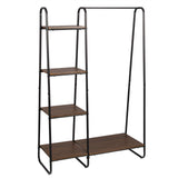EUGAD 0134XJYJ Portemanteau Portant avec étagères de Rangement penderie de vêtement en MDF et métal 102x40x150cm hêtre foncé