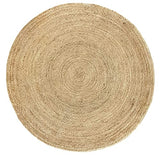 HAMID Tapis Jute Naturel, Jute Alhambra Rond, Tressé à la Main, Tapis 100% Fibre de Jute pour Salon, Chambre, Décoration (Naturel, 150x150cm)