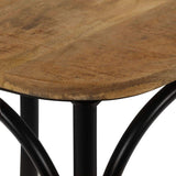 vidaXL 2X Bois de Manguier Chaises à Dossier Croisé Noir Chaise de Cuisine