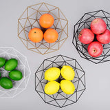 ZSJZHP Métal Bowl Fruits légumes Fil paniers en métal Bol géométrique Cuisine Rangement de Bureau Comptoir du Cabinet Stockage Pantry Organisation Oeufs Pain Holder,Gold-S