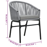 vidaXL 2X Chaises de Jardin Chaises de Terrasse Chaises de Patio Chaises d'Extérieur Sièges d'Extérieur Meuble de Jardin Anthracite Rotin PE