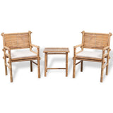 vidaXL Jeu de mobilier de jardin 5 pièces en bambou Ensemble Salon de jardin terrasse