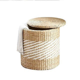 Madcg Tabouret de Rangement en rotin - Peut assoir des Personnes Changer de Chaussures Tabouret de Rangement Tabouret de Rangement Jouet Finition Boîte de Rangement Pied Pied de lit Tabouret