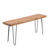 Banc de Table Design décoratif en Bois recyclé avec Armature en métal 50 x 120 cm