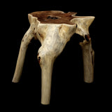 Brillibrum Racine Table en Teck - Table en Un Seul Morceau - Très Massif et Un Absolu Unique - Fleur de Fleurs Tabouret Tabouret Table Basse - Une Idée de Cadeau Bois Bois Massif