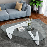 OM-PDD Table Basse Design Salon, Table Basse Transparente Salon, Table Basse Verre Trempé Design Moderne, Table Basse Industrielle, 50x37.5x16in