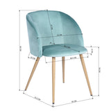 FURNISH1 Lot de 2 Superbe Chaise de Salle à Manger en Velours, Dossier rembourré Ergonomique et Assise rembourrée,Chaise Aqua de Salle à Manger 52 * 46.5 * 82cm