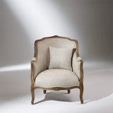 Robin des bois - Fauteuil bergère Victor, Lin, Patine Bois Naturel