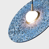 Nordic LED Suspension Suspension En Disque De Marbre Hauteur Réglable, Étude Loft Office Cafe Lampe De Salle À Manger Escalier Lampe Lampe De Chevet Couloir Lampe Deux Demi-Cercle Lustre Ø40cm 7W