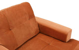 BHDesign ABI - Méridienne Moderne et Large - Velours - Coloris Marron