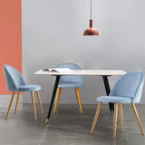 OFCASA Lot de 4 Chaises de Salle à Manger de Velours Chaise Cuisine rembourrée en Tissu Chaise avec Jambes en Métal Chaise Salle à Manger Restaurant Hôtel Meubles Lot de 4 Bleu Clair Chaises
