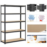 Yaheetech 180 x 120 x 45 cm Étagères Charge Lourde Clipsable Résistant Capacité 875 kg Meuble de Rangement Garage Cuisine Chambre Noir