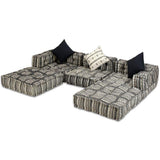 vidaXL Canapé Modulable à 3 places Tissu Rayure Canapé Convertible Salon