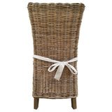 Meubletmoi Lot de 2 Chaises tressées en kubu Naturel de Salle à Manger - Style Osier rotin Exotique Classique Chic - Bora-Bora