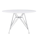 SKLUM Table Brich Scand Brich MDF Ø120 Métallisée Chromé Blanc - (Plus de Couleurs)