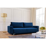 E-MEUBLES Canapé lit Convertible Salon Relax Noveau scandinave Design Revêtement de Canapé Melisa (Bleu foncé)