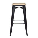 SKLUM Tabouret Haut LIX Vintage Bois Noir - (Plus de Couleurs)