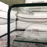 Meubletmoi Table Basse Verre trempé - Design carré avec étagère vitrée - Style Salon Moderne épuré - Ice