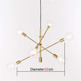 Hobaca® Nordic E27 Postmodern Simple Molécule d'Or, suspension moderne LED