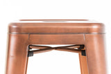 CLP Tabouret De Bar Joshua I Tabouret De Bar Industriel Empilable Et Robuste I Repose-Pied Structure à 4 Pieds Cuivre