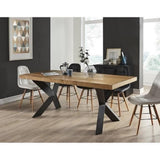 BAÏTA Table à Manger PLATON placage chêne et métal Noir