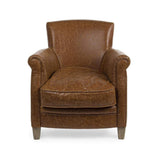 ARREDinITALY Fauteuil Marron Vintage avec revêtement en Similicuir. - Livraison au Plan
