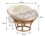 AUBRY GASPARD Fauteuil papasan en rotin avec Coussin écru