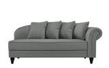 BHDesign Marie - Meridienne Moderne Antique - Velours - Coloris Gris foncé