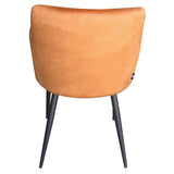Damiware Rose Chaise avec Accoudoir | Salle à Manger Confort Revêtement en Tissu (Velours Orange)